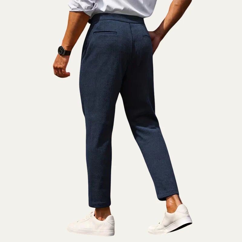 The Bangalow Men’s Smart Business Slim Fit Dress Trousers – Navy Blue