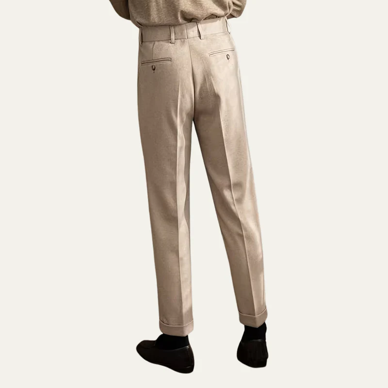 The Edgewood Men’s High Waisted Straight Leg Smart Dress Trousers