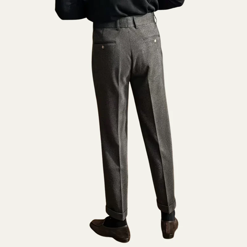 The Edgewood Men’s High Waisted Straight Leg Smart Dress Trousers