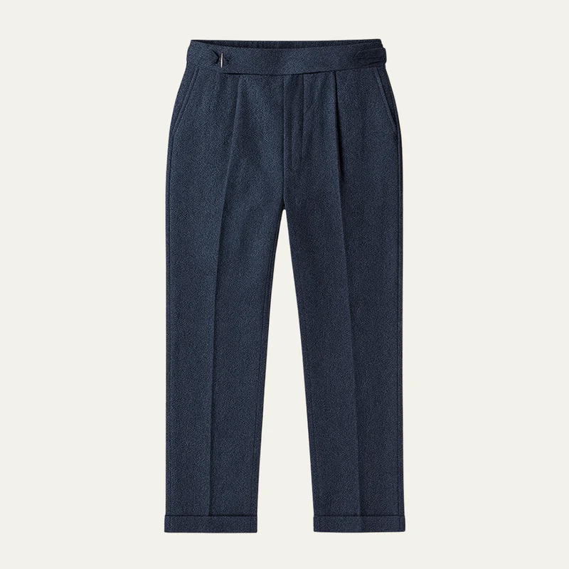 The Bangalow Men’s Smart Business Slim Fit Dress Trousers – Navy Blue