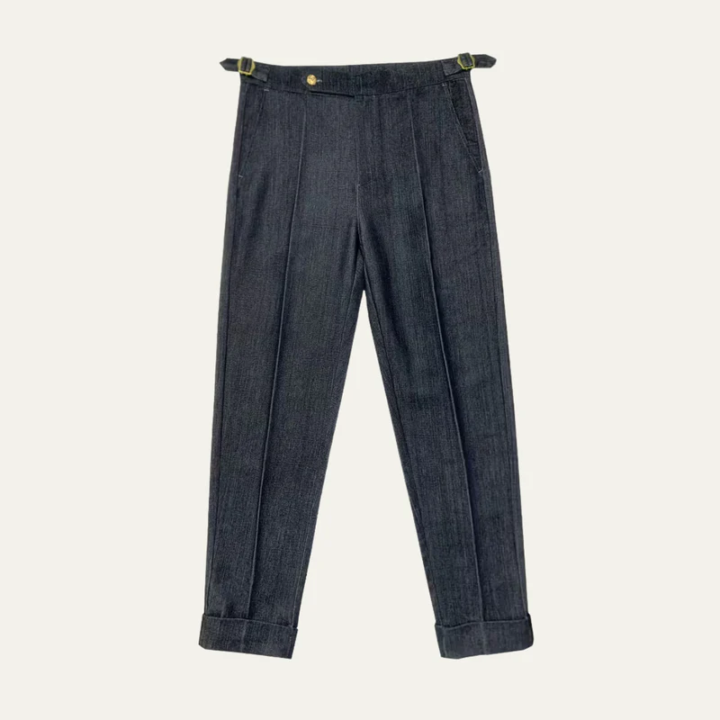 The Atherton Men’s Tailored Straight Leg Dress Trousers – Navy Blue