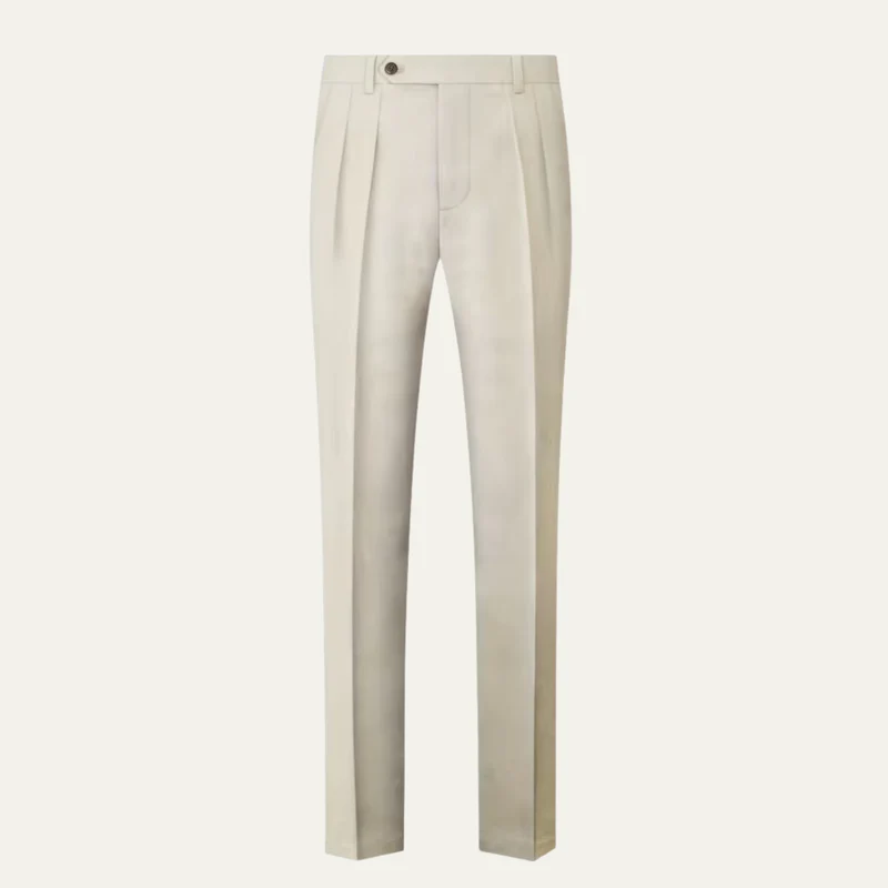 The Calistoga Men's Casual Tailored Linen Pleated Dress Trousers