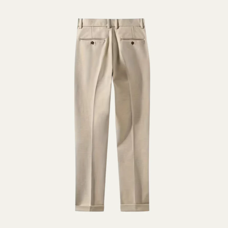 The Edgewood Men’s High Waisted Straight Leg Smart Dress Trousers