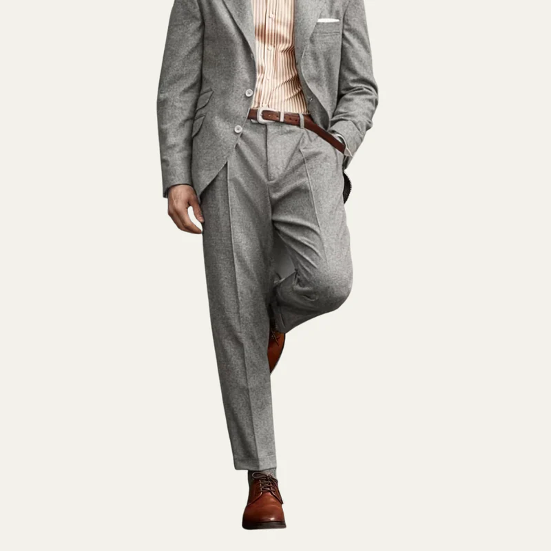 The Armidale Men's Lightweight Business Straight Leg Dress Trousers – Grey