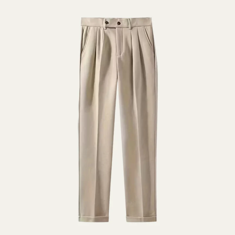 The Edgewood Men’s High Waisted Straight Leg Smart Dress Trousers
