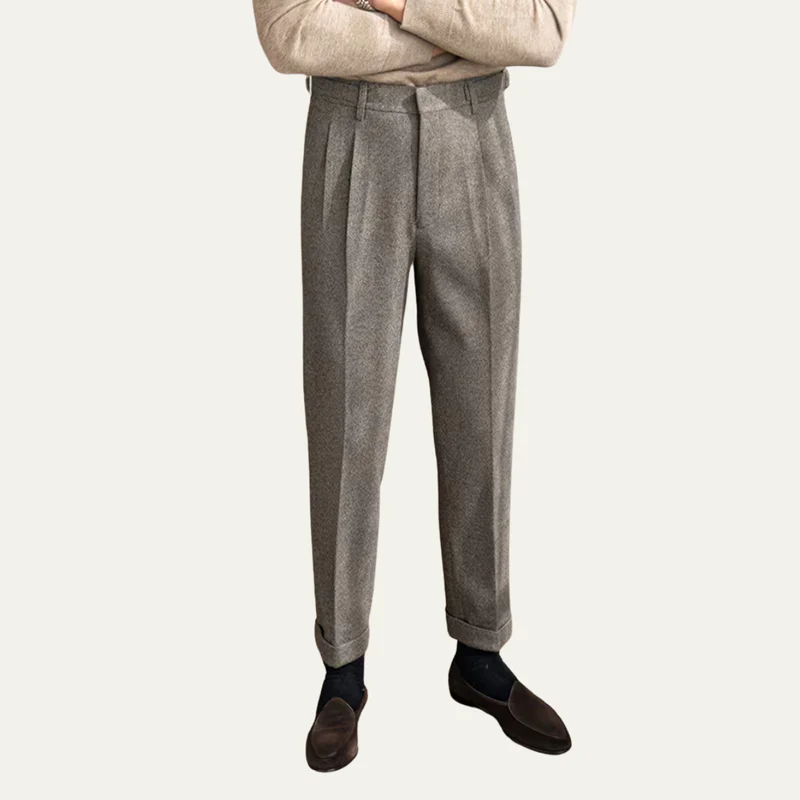 The Capitol Hill Men’s Pleated Straight Leg Smart Casual Dress Trousers