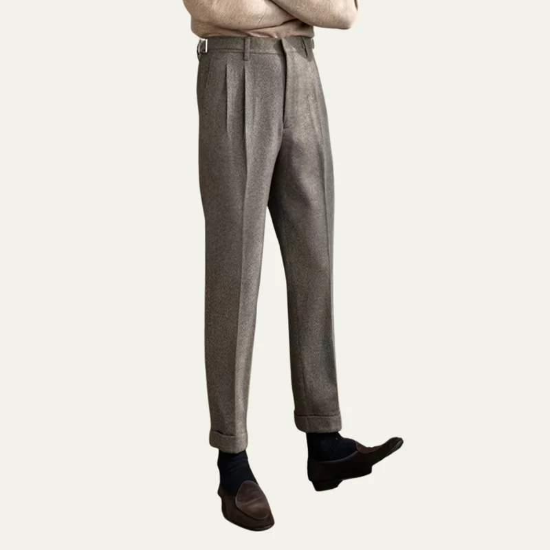 The Capitol Hill Men’s Pleated Straight Leg Smart Casual Dress Trousers