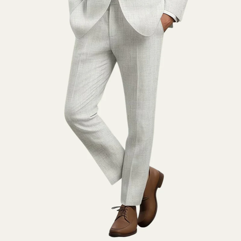 The Darwin Men’s Linen Blend Straight Leg Dress Trousers