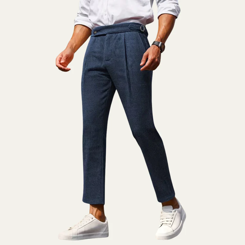 The Bangalow Men’s Smart Business Slim Fit Dress Trousers – Navy Blue