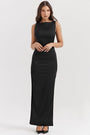 Women's Minimal Black Sleeveless Evening Gown