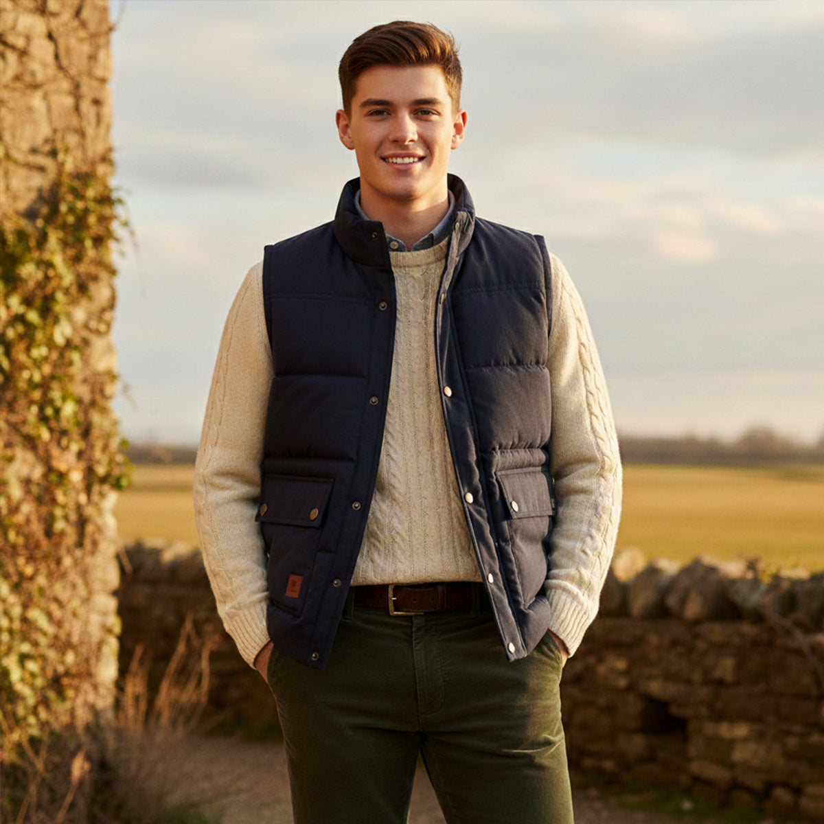 Aspen Men's Modern Fleece-Lined Winter Vest for Warmth