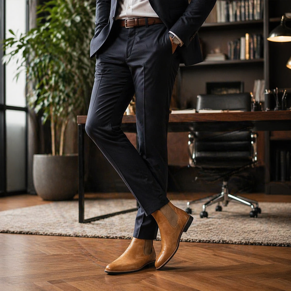 The Alderton Men’s Elegant Slip On Smart Casual Chelsea Boots