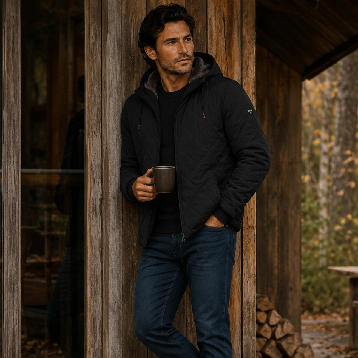 Coatbridge Men's Quilted Puffer Jacket with Fleece Lining for Winter