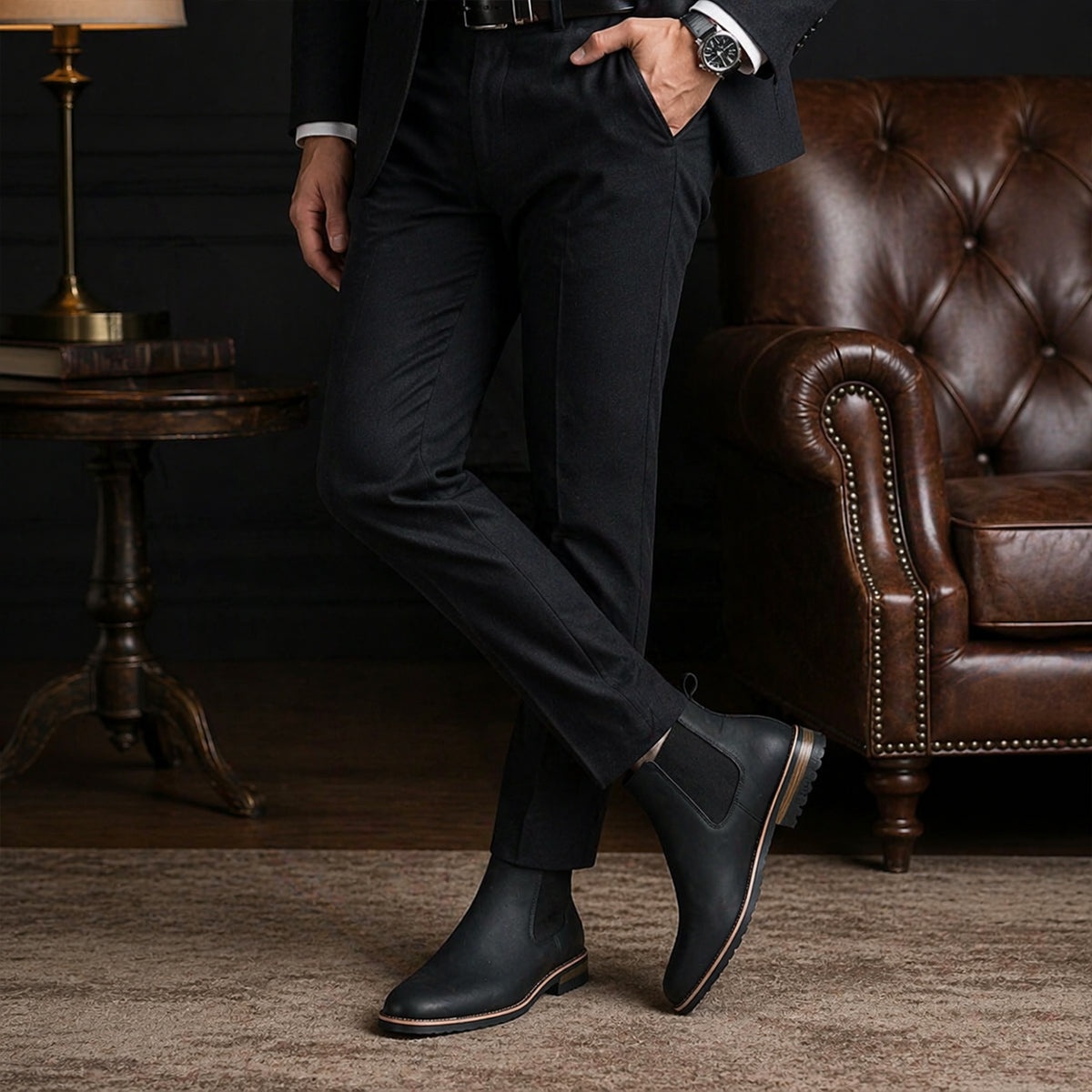 The Alderton Men’s Elegant Slip On Smart Casual Chelsea Boots