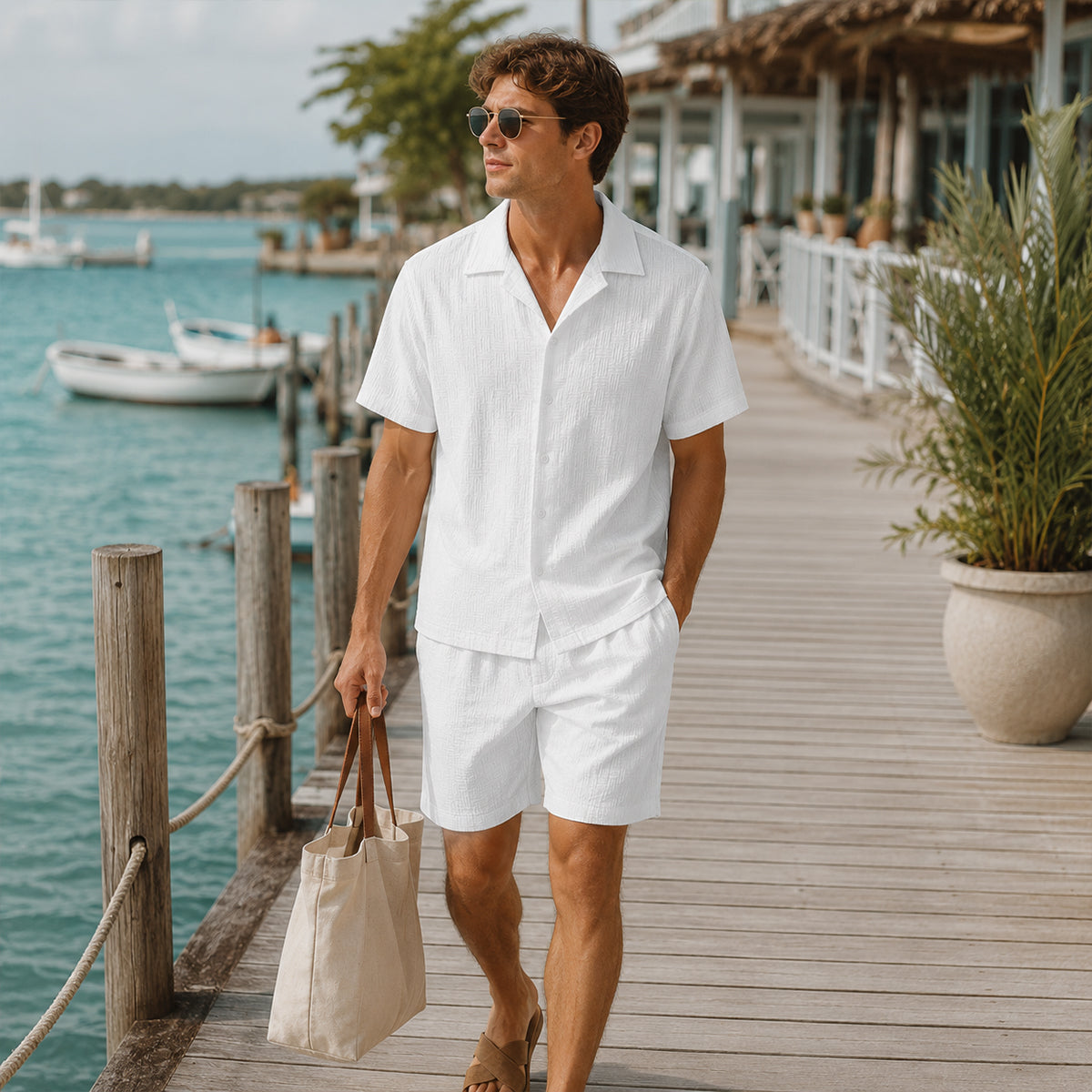 The Merano Men’s Trendy Summer Outfit - Shirt & Shorts Co Ord Set