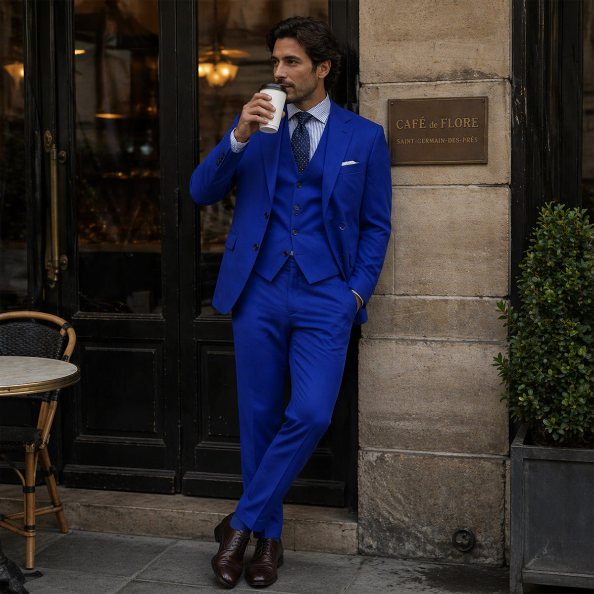 The Carovigno Men’s Business 3 Piece Suit – Slim Fit Jacket Vest Trousers
