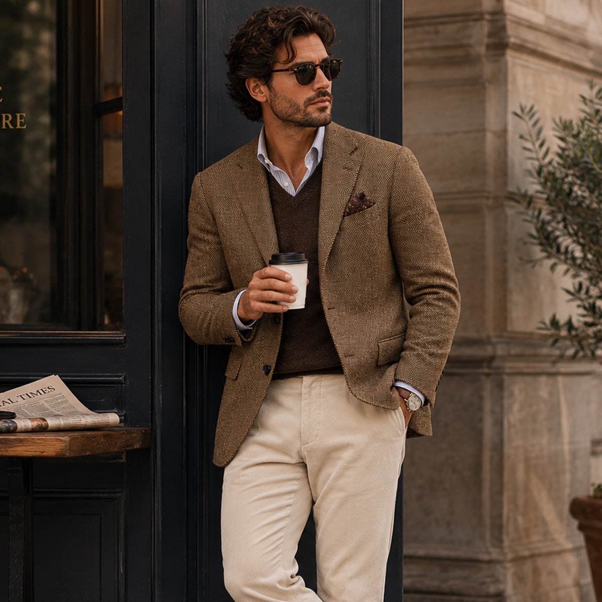 The Jefferson Men’s Classic Wool Herringbone Tweed Blazer