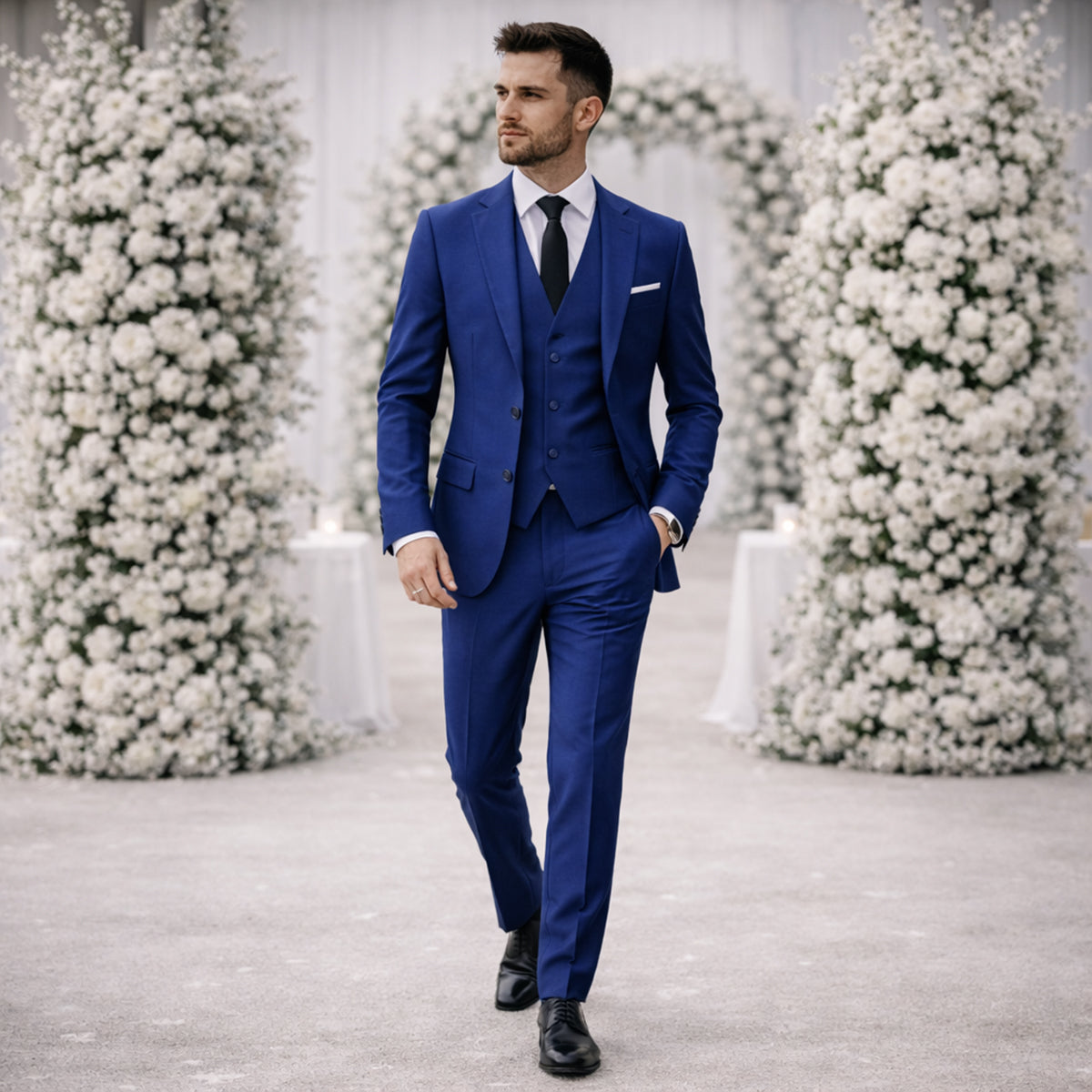 The Pesaro Men’s 3 Piece Suit – Slim Fit Formal Wedding & Business Suit Set