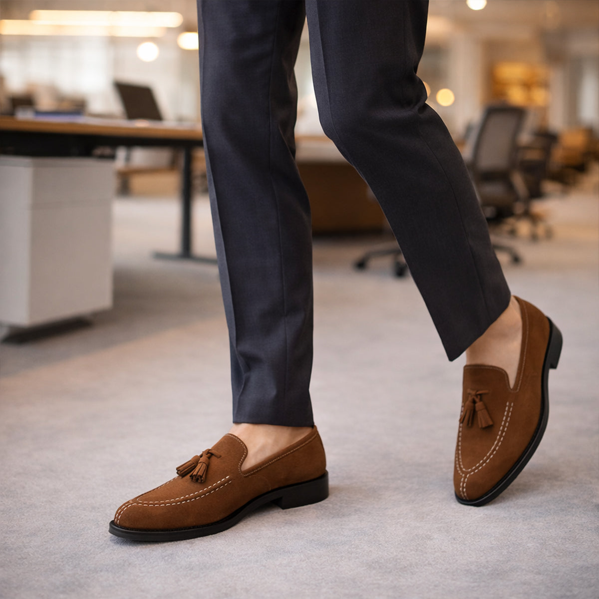 The Livorno Men’s Suede Tassel Loafer