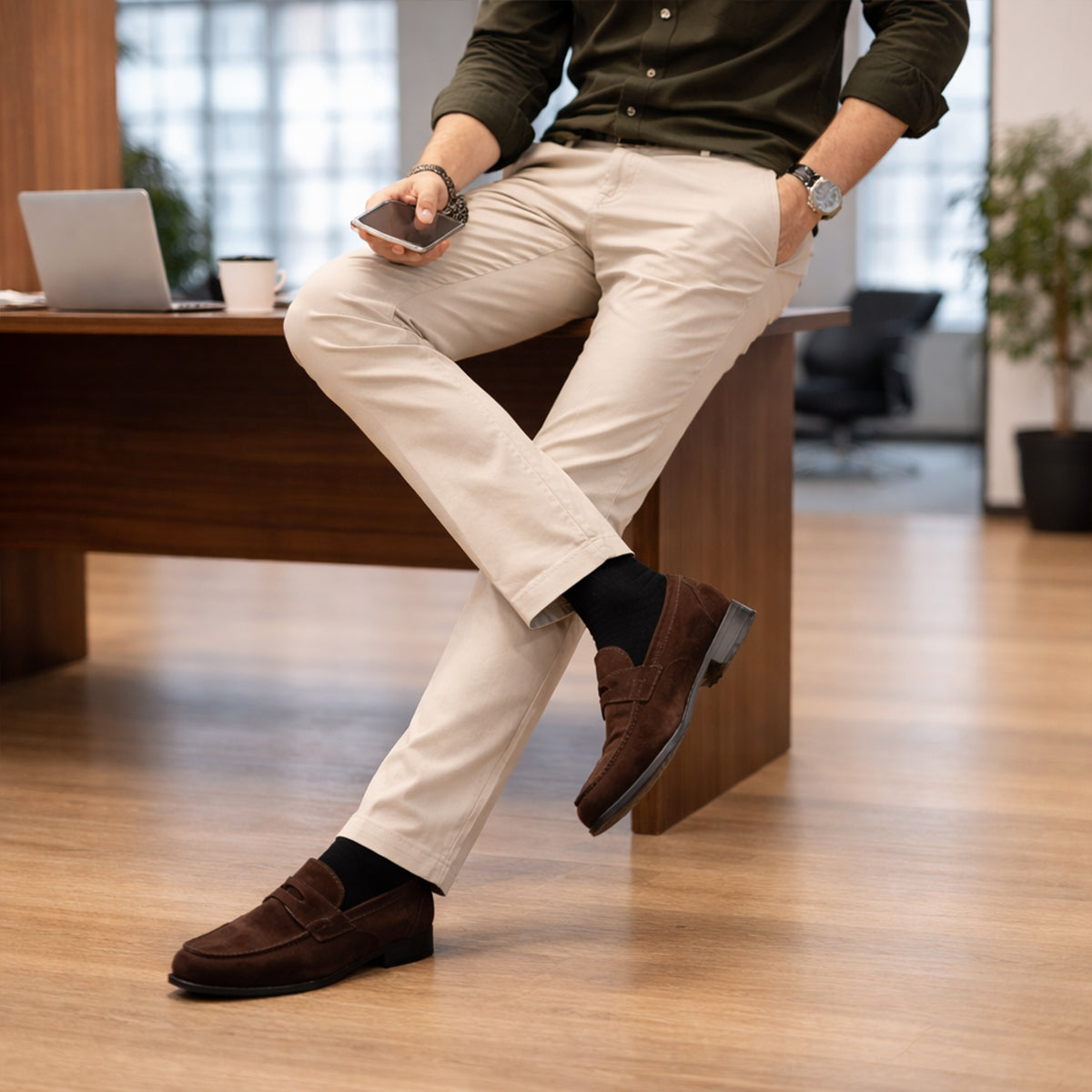 The Asciano Men’s Classic Suede Loafers