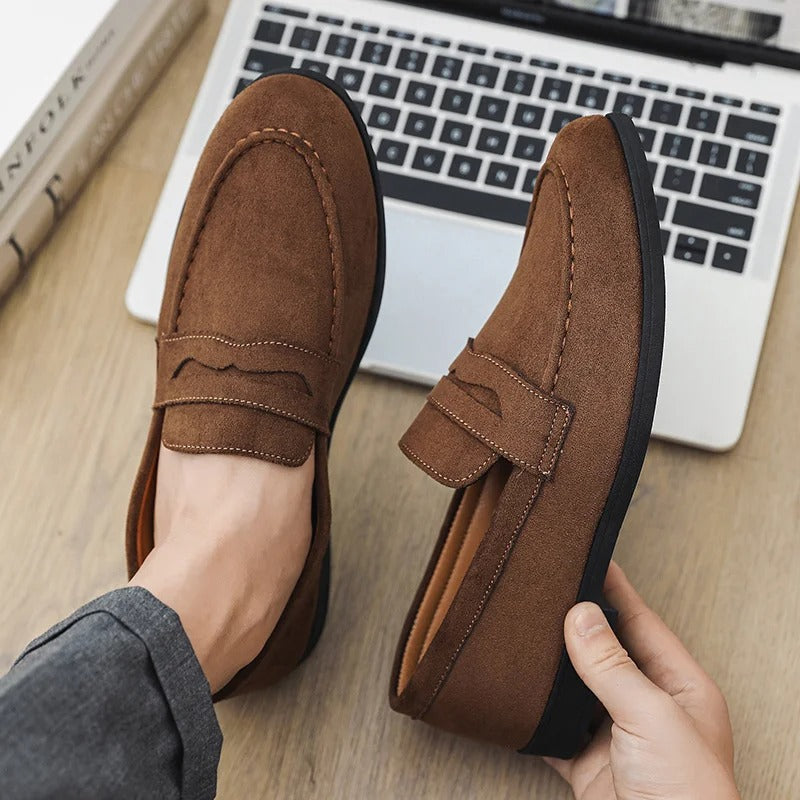 Men’s Suede Moccasin Loafers – Slip On Shoes