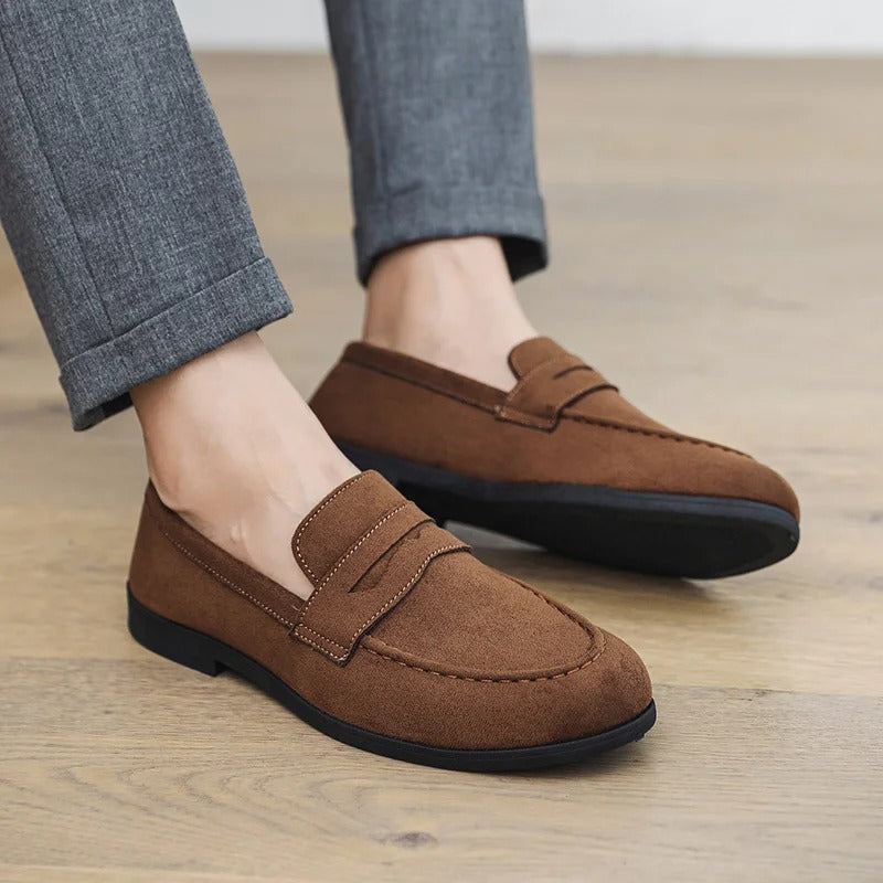 Men’s Suede Moccasin Loafers – Slip On Shoes