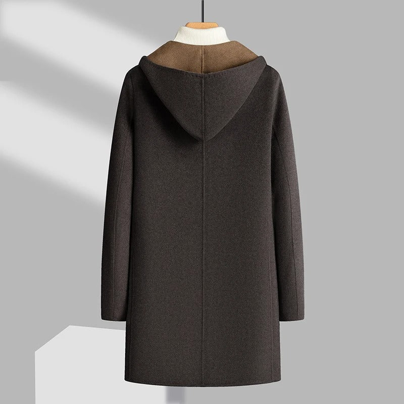 The Wrenfield Men's Hooded Wool Blend Overcoat