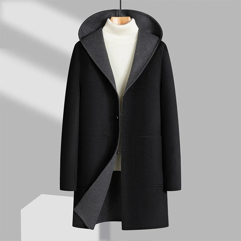 The Wrenfield Men's Hooded Wool Blend Overcoat