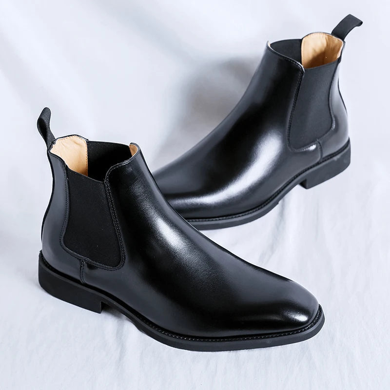 The Wells Men's Pointed Leather Dress Boots