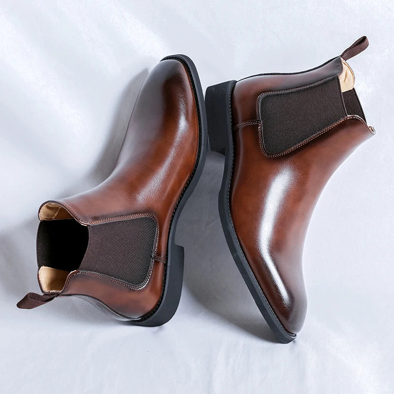 The Tenby Men's Pointed Toe Leather Chelsea Boots