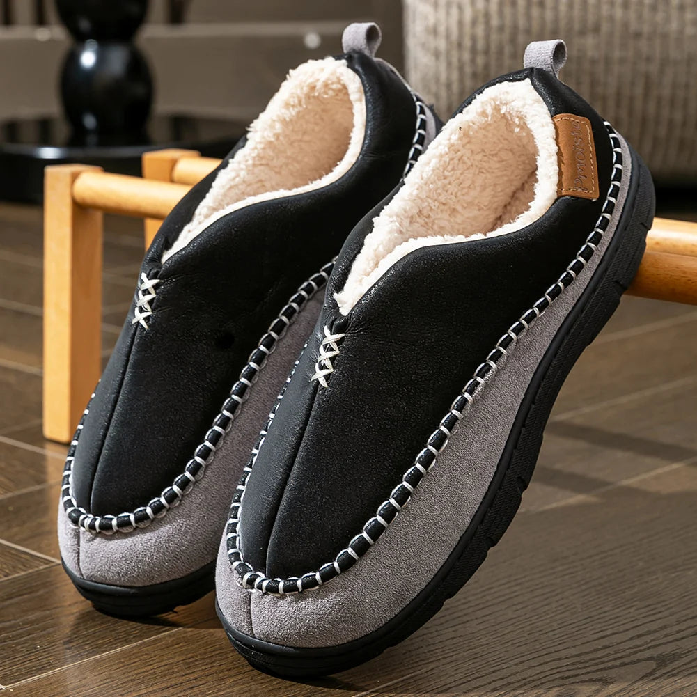 The Havenridge Men's Slip On Fleece Slippers