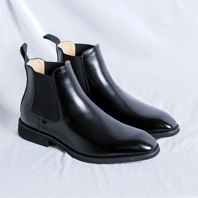 The Wells Men's Pointed Leather Dress Boots