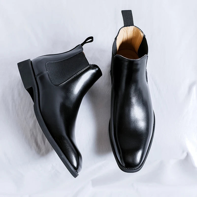 The Wells Men's Pointed Leather Dress Boots