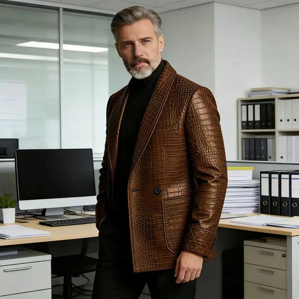 The Oakmere Men's Embossed Slim Fit Blazer