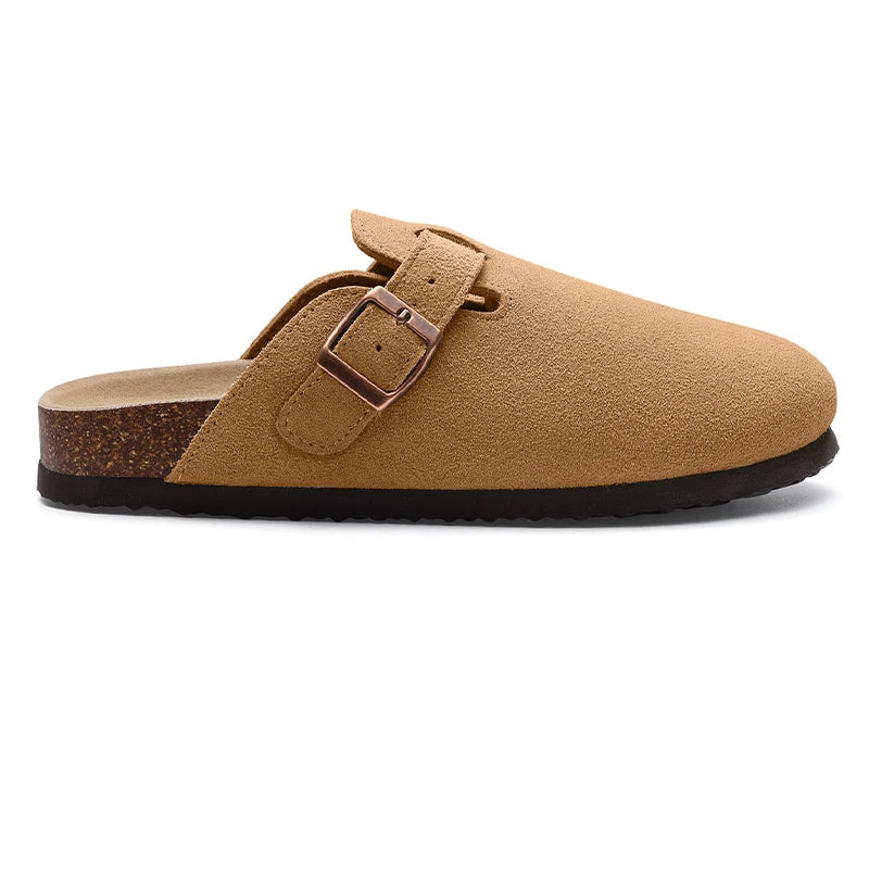 The Hartswell Men's Suede Cork Buckle Clogs