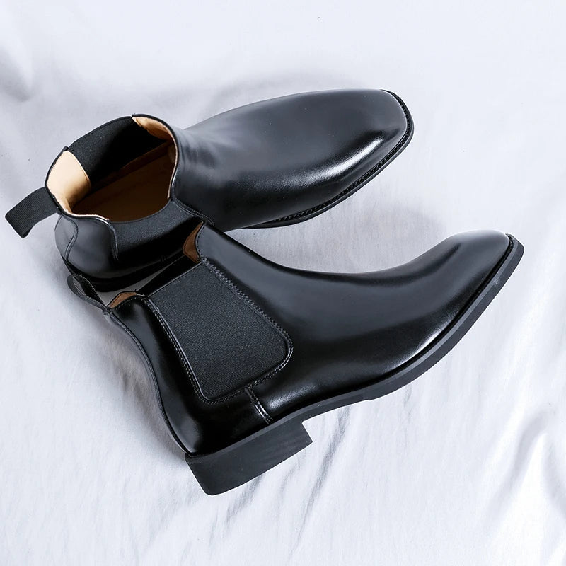 The Wells Men's Pointed Leather Dress Boots