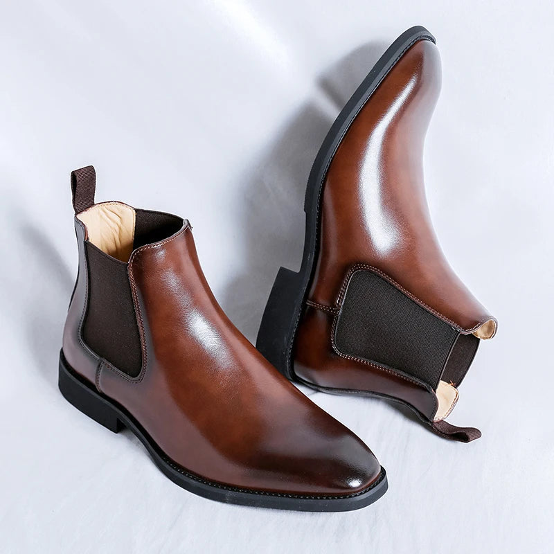 The Tenby Men's Pointed Toe Leather Chelsea Boots