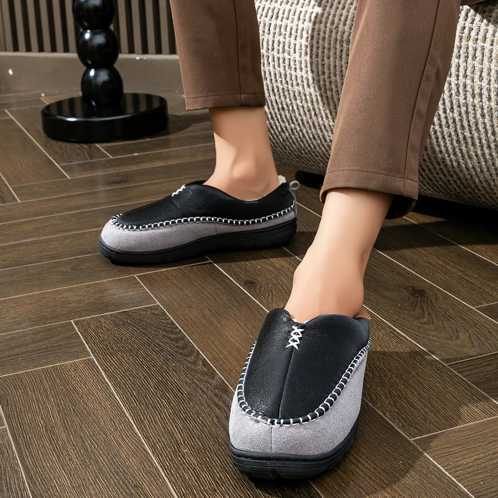 The Havenridge Men's Slip On Fleece Slippers
