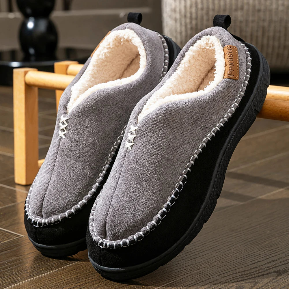 The Havenridge Men's Slip On Fleece Slippers