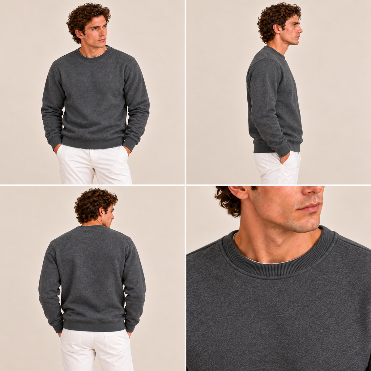 Men's Casual and Comfortable Fleece Lined Jumper