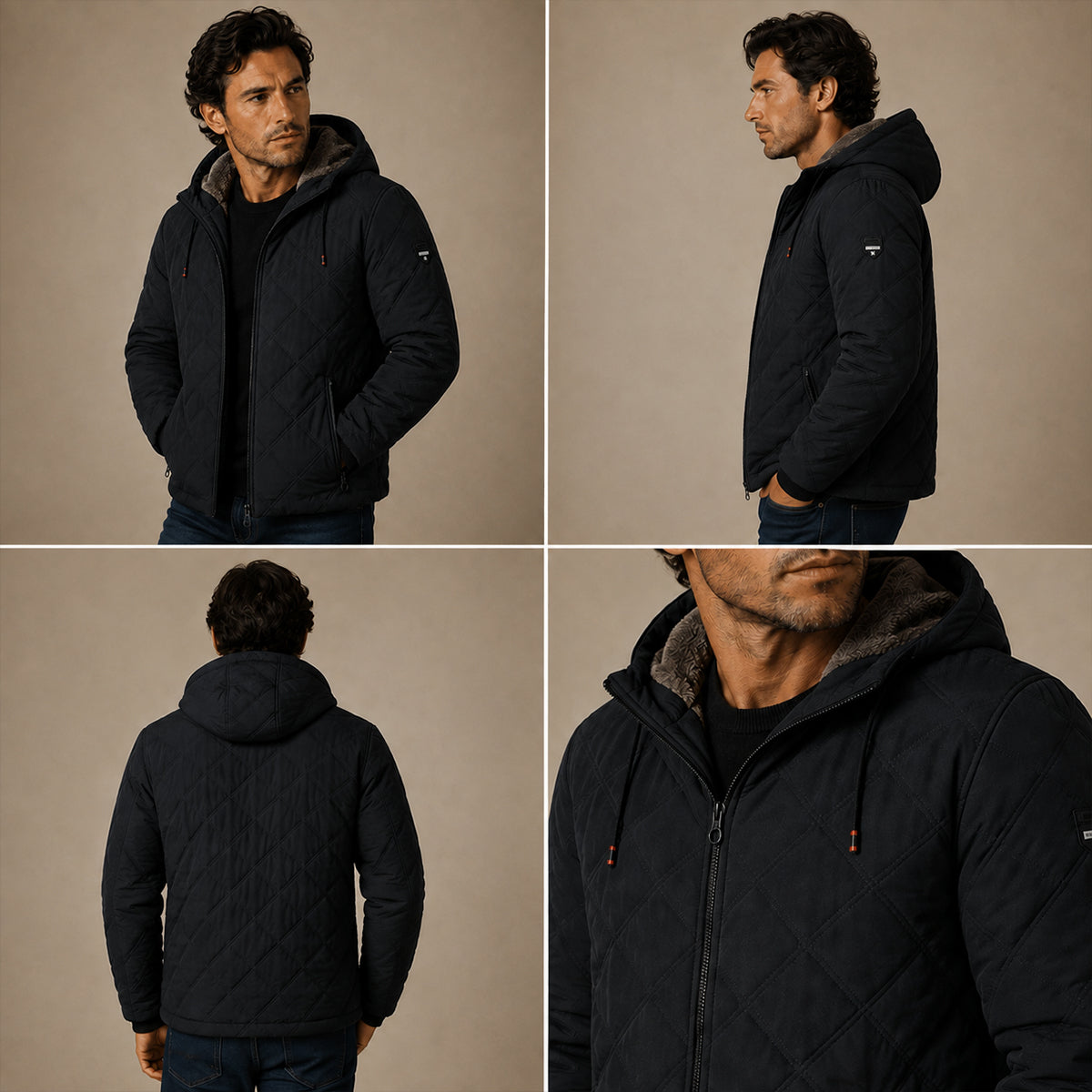 Coatbridge Men's Quilted Puffer Jacket with Fleece Lining for Winter