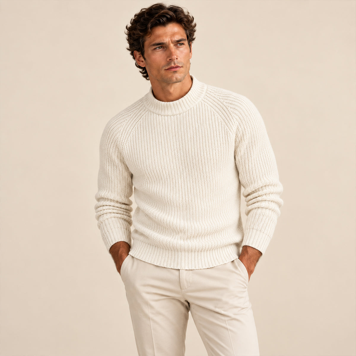 Ely Men's 100% Cashmere Crewneck Sweater