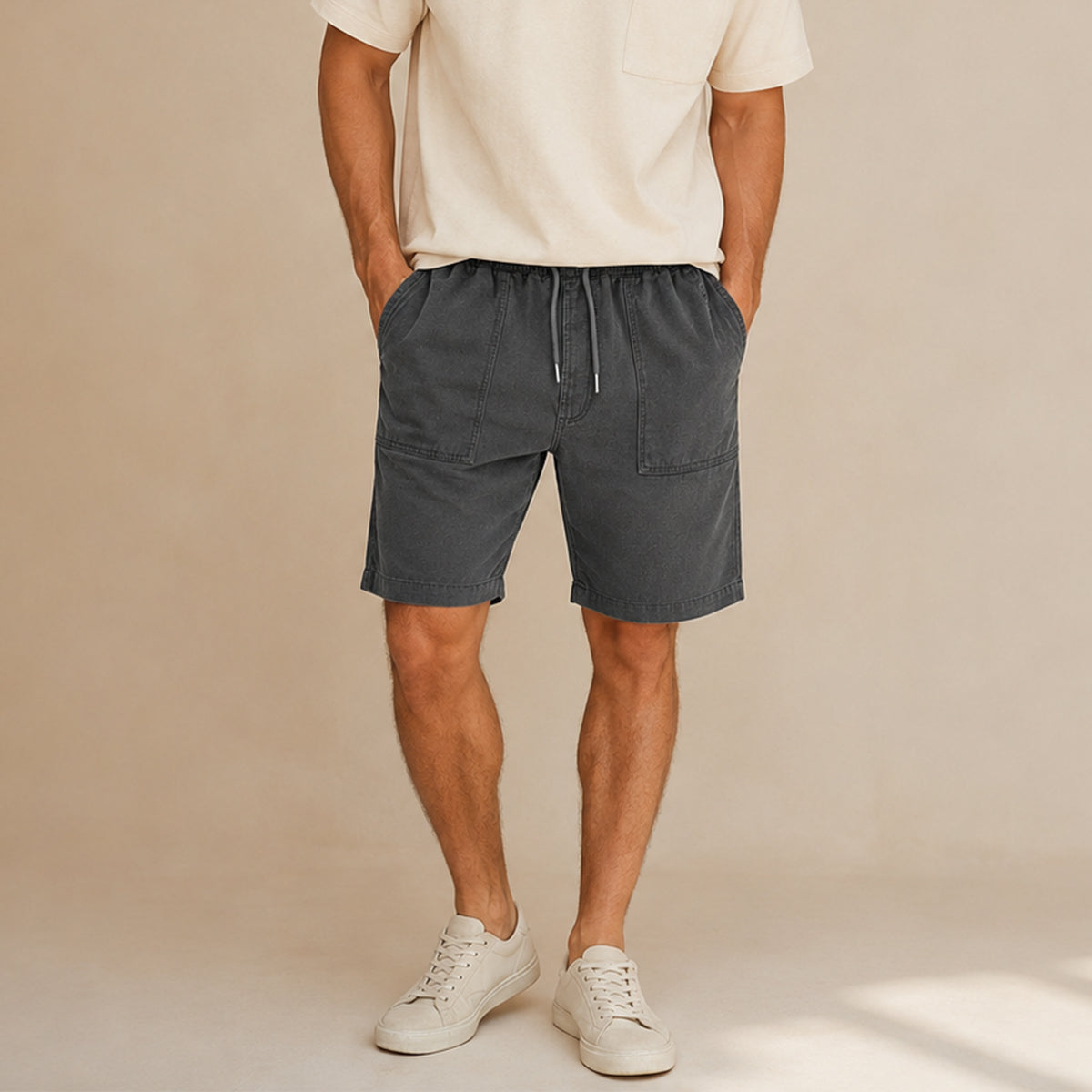 The Ischia Men’s 3/4 Elastic Waist Trendy Drawstring Shorts