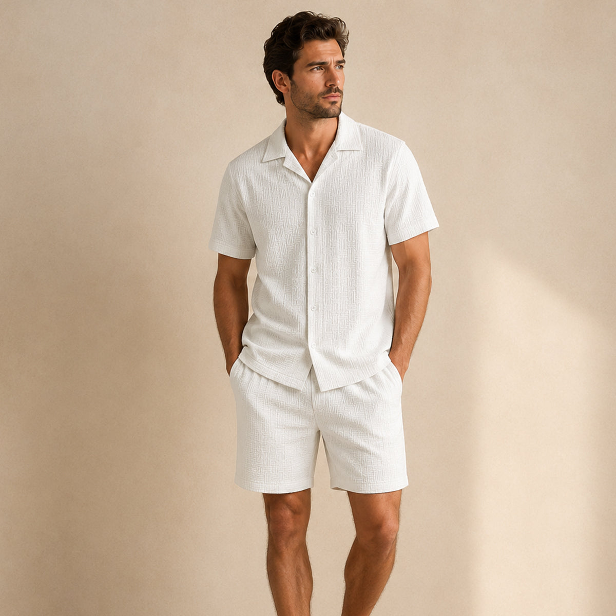 The Merano Men’s Trendy Summer Outfit - Shirt & Shorts Co Ord Set