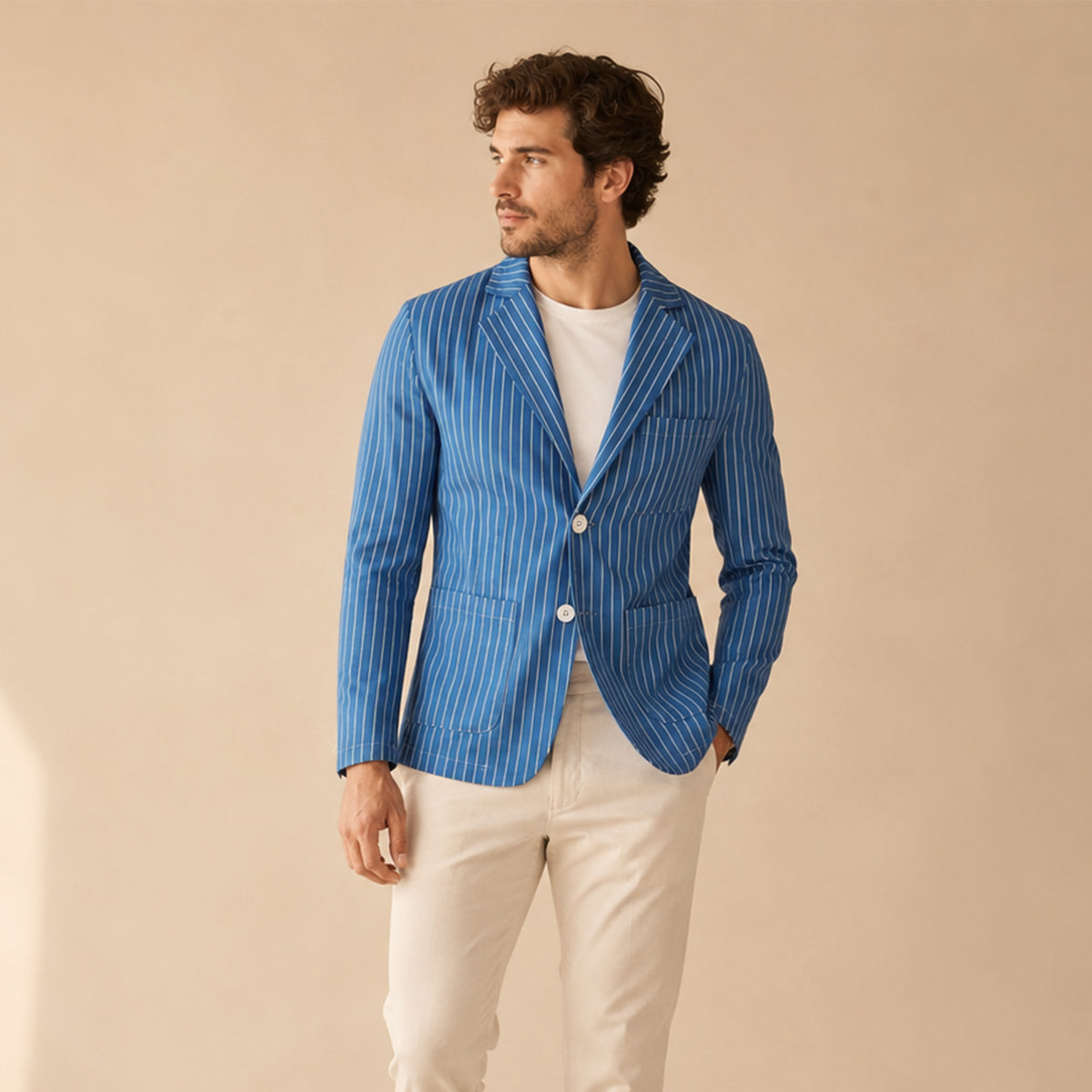 The Orvieto Men’s Striped Lightweight Linen Blend Blazer