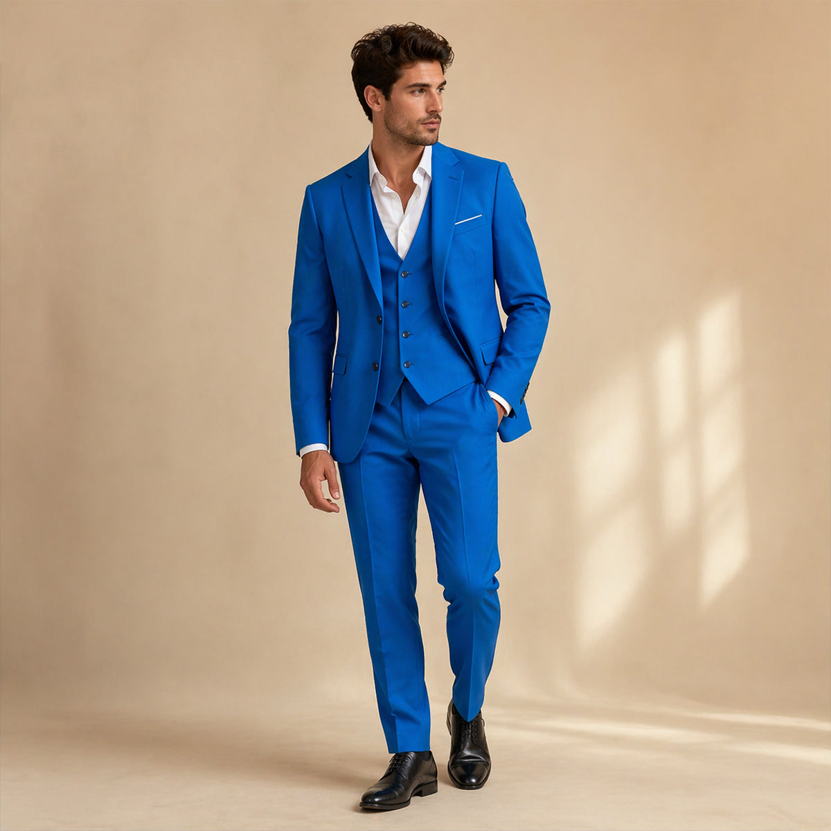 The Carovigno Men’s Business 3 Piece Suit – Slim Fit Jacket Vest Trousers