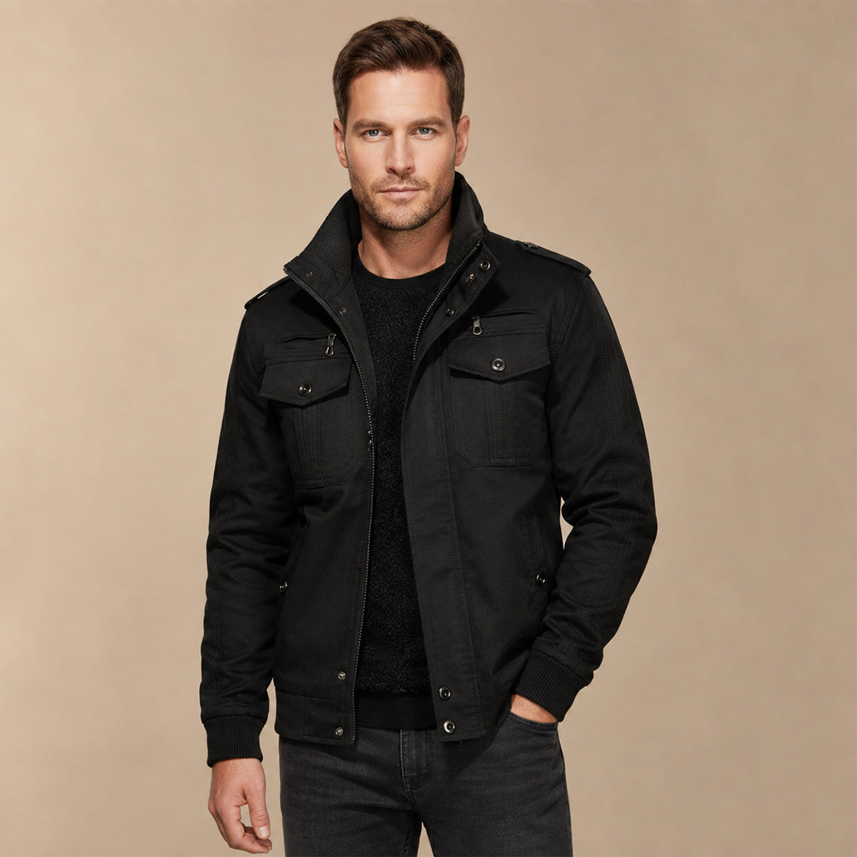 Fairfax Men's Warm Bomber Jacket with Fleece Lining
