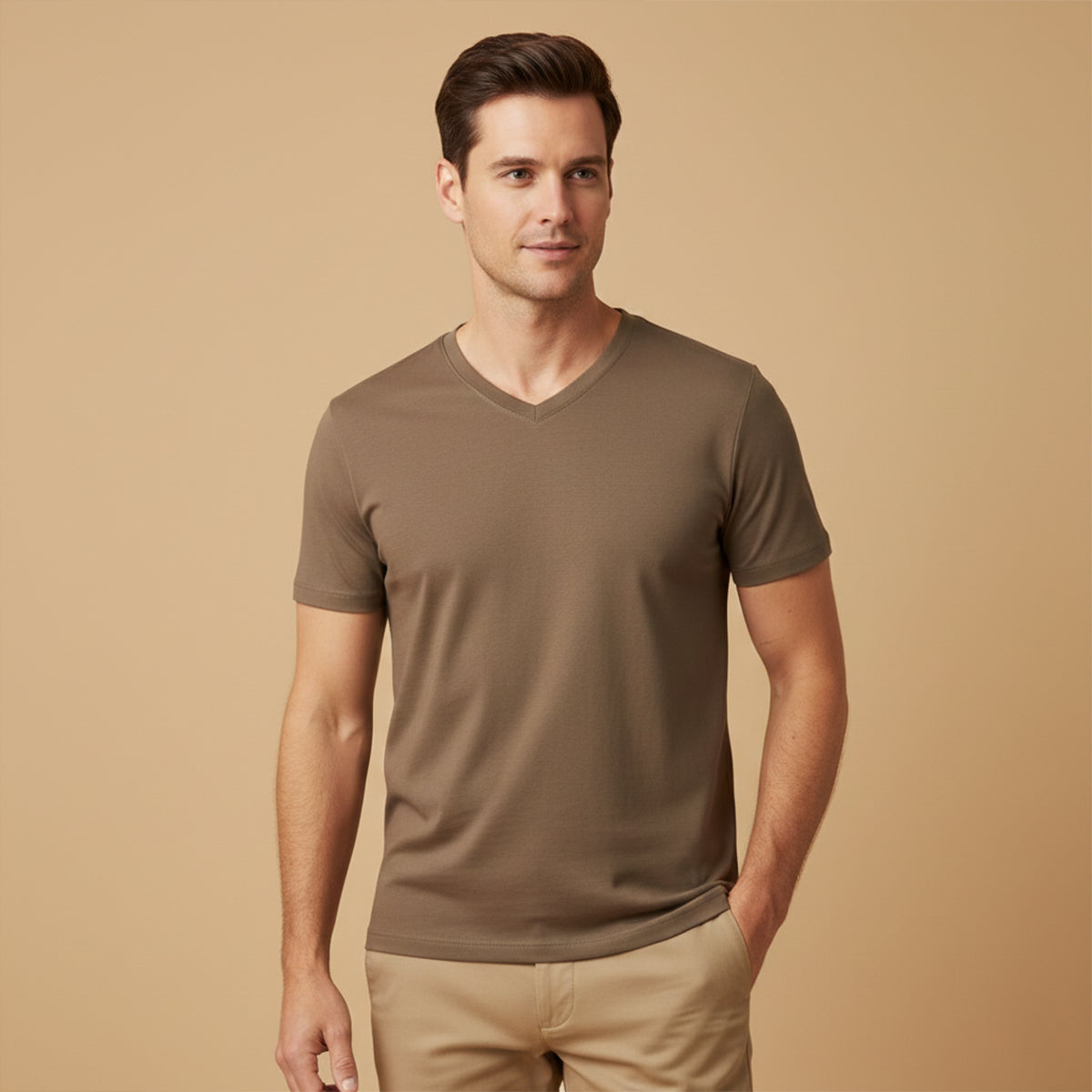 Men’s V Neck T Shirt – Casual Slim Fit Summer Cotton Tee