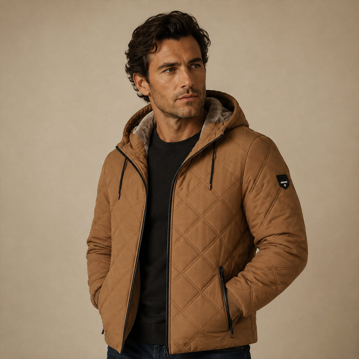 Coatbridge Men's Quilted Puffer Jacket with Fleece Lining for Winter