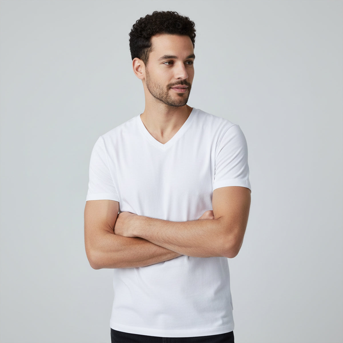 Men’s V Neck T Shirt – Casual Slim Fit Summer Cotton Tee